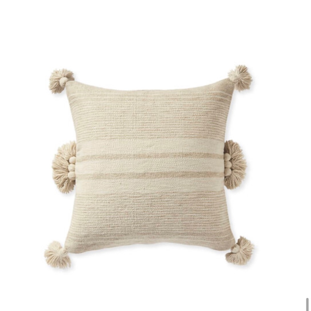 Serena & Lily 22” x 22” Ivory Surfside Pillow Cover NWT